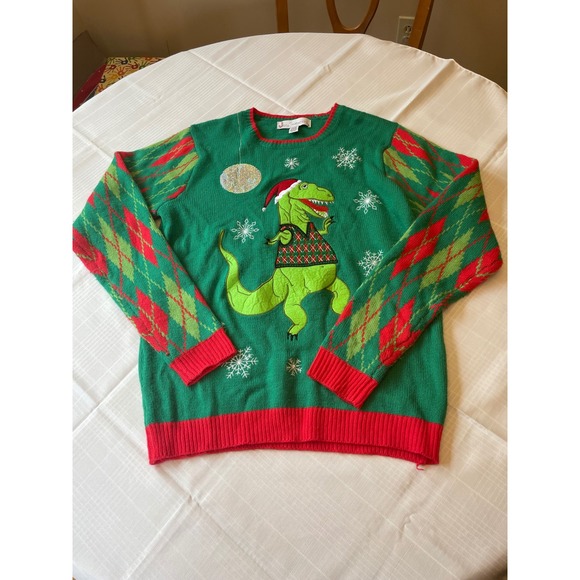 Jolly Sweaters Other - Jolly Sweaters Dinosaur Christmas Sweater Holiday Party Green Red M/M